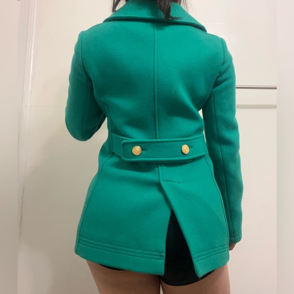F26 J. Crew Majestic Pea Coat in Dublin Green - Picture 4 of 8